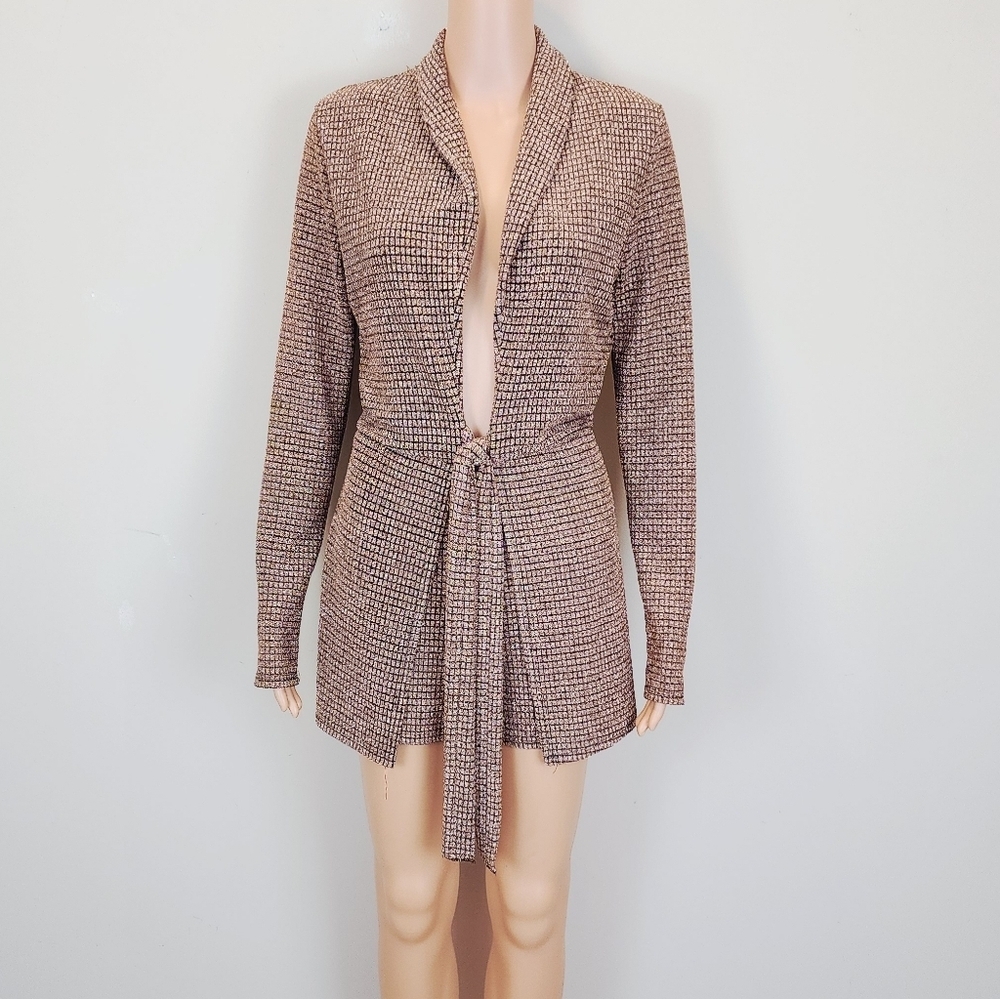 ACE.D It Long Sleeve Low Cut Gold Shimmer Romper